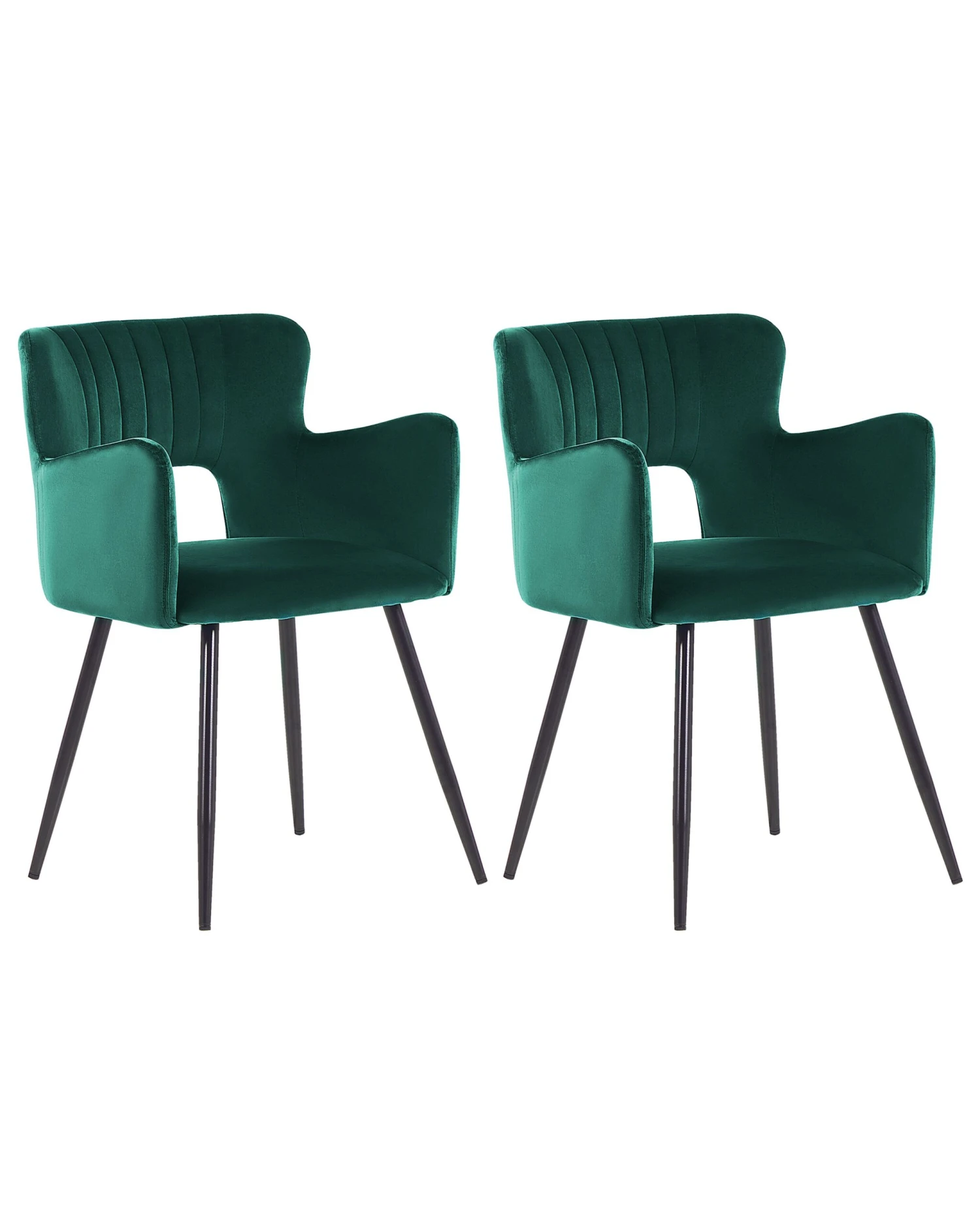 Set Of 2 Velvet Dining Chairs Emerald Green SANILAC