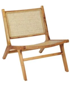 Wooden Chair With Rattan Braid Light Wood MIDDLETOWN
