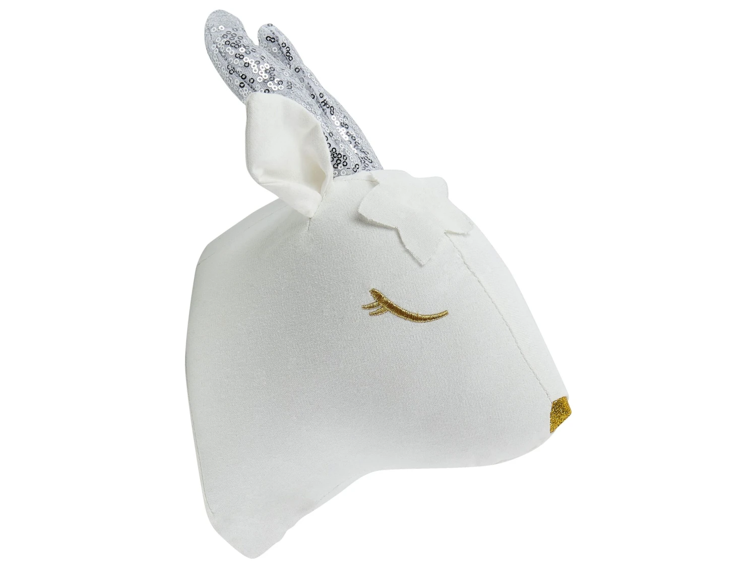 Plush Animal Head Wall Décor Roe Deer White SUZY - Image 4