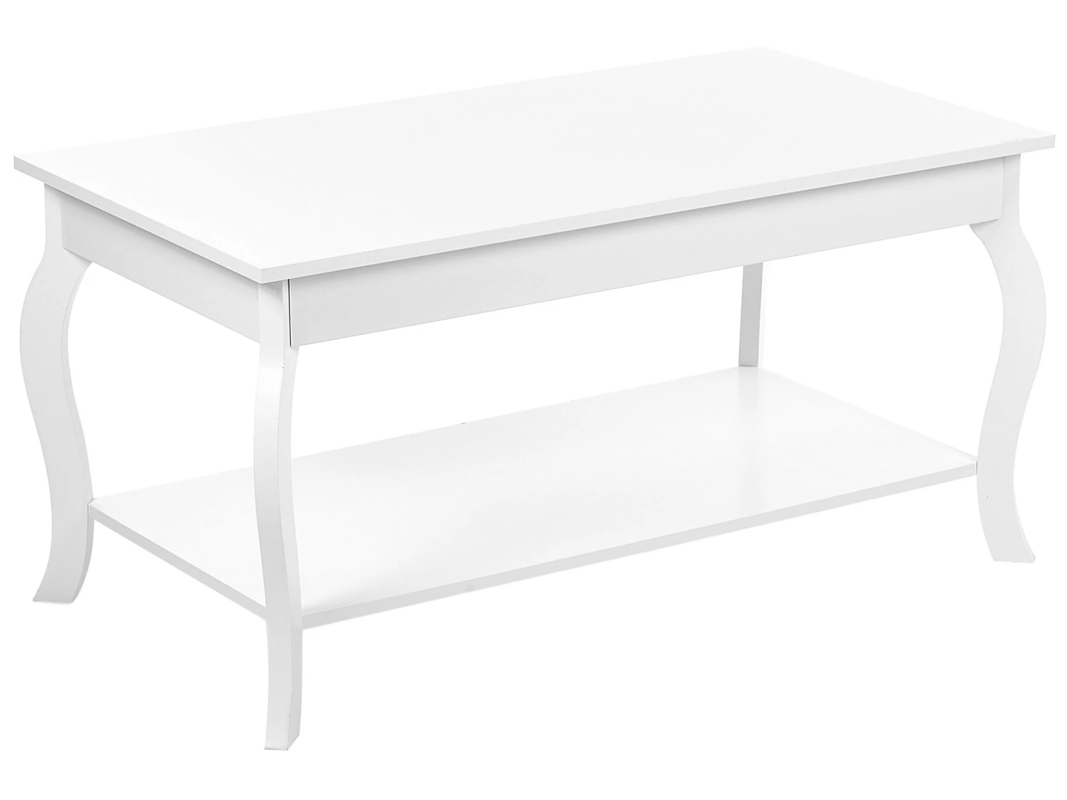 Coffee Table With Shelf White HARTFORD