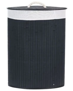Bamboo Basket With Lid Black MATARA
