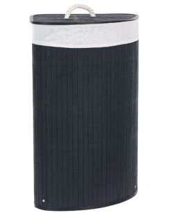 Bamboo Basket With Lid Black MATARA -Furniture Store undef src sa picid 848989 type whitesh image