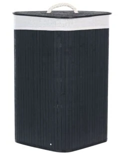 Bamboo Basket With Lid Black MATARA -Furniture Store undef src sa picid 848991 type whitesh image