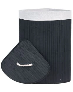 Bamboo Basket With Lid Black MATARA -Furniture Store undef src sa picid 848992 type whitesh image