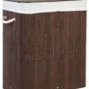 Bamboo Basket With Lid Dark Wood KANDY
