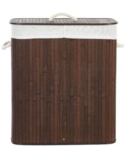Bamboo Basket With Lid Dark Wood KANDY -Furniture Store undef src sa picid 849111 type whitesh image