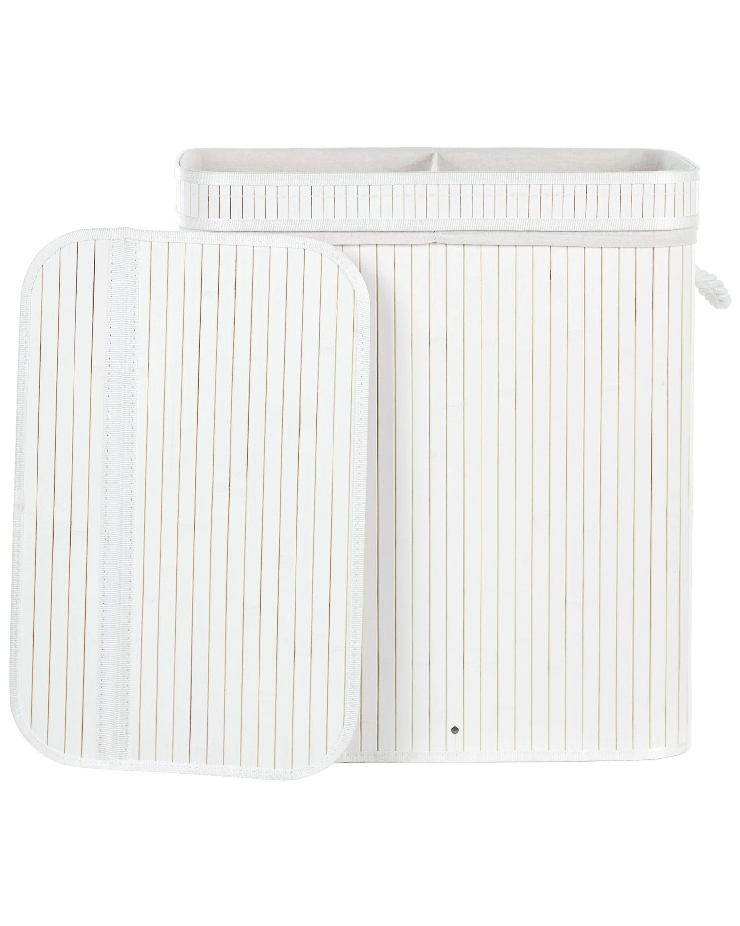 Bamboo Basket With Lid White KALTHOTA - Image 5