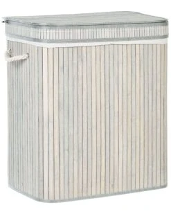 Bamboo Basket With Lid Grey KALTHOTA