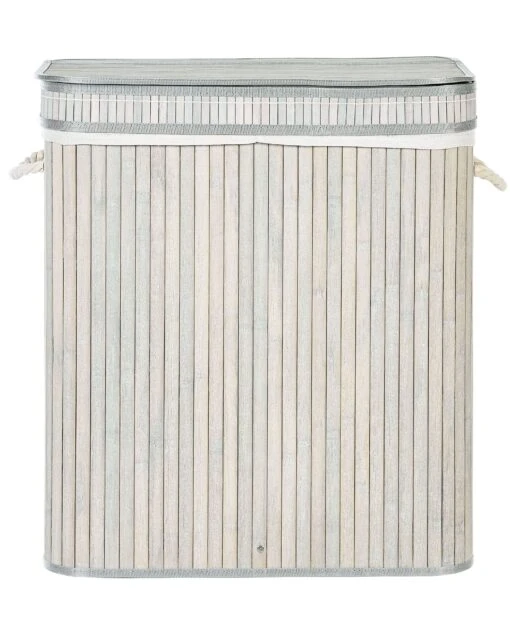 Bamboo Basket With Lid Grey KALTHOTA - Image 3