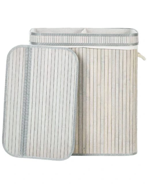 Bamboo Basket With Lid Grey KALTHOTA - Image 5
