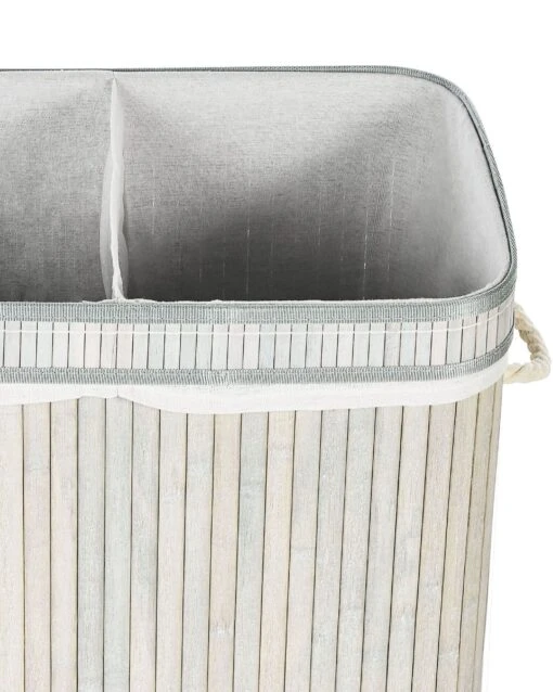 Bamboo Basket With Lid Grey KALTHOTA - Image 6