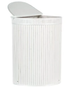 Bamboo Basket With Lid White BADULLA -Furniture Store undef src sa picid 849182 type whitesh image