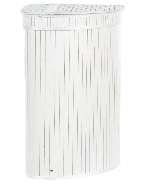 Bamboo Basket With Lid White BADULLA - Image 6