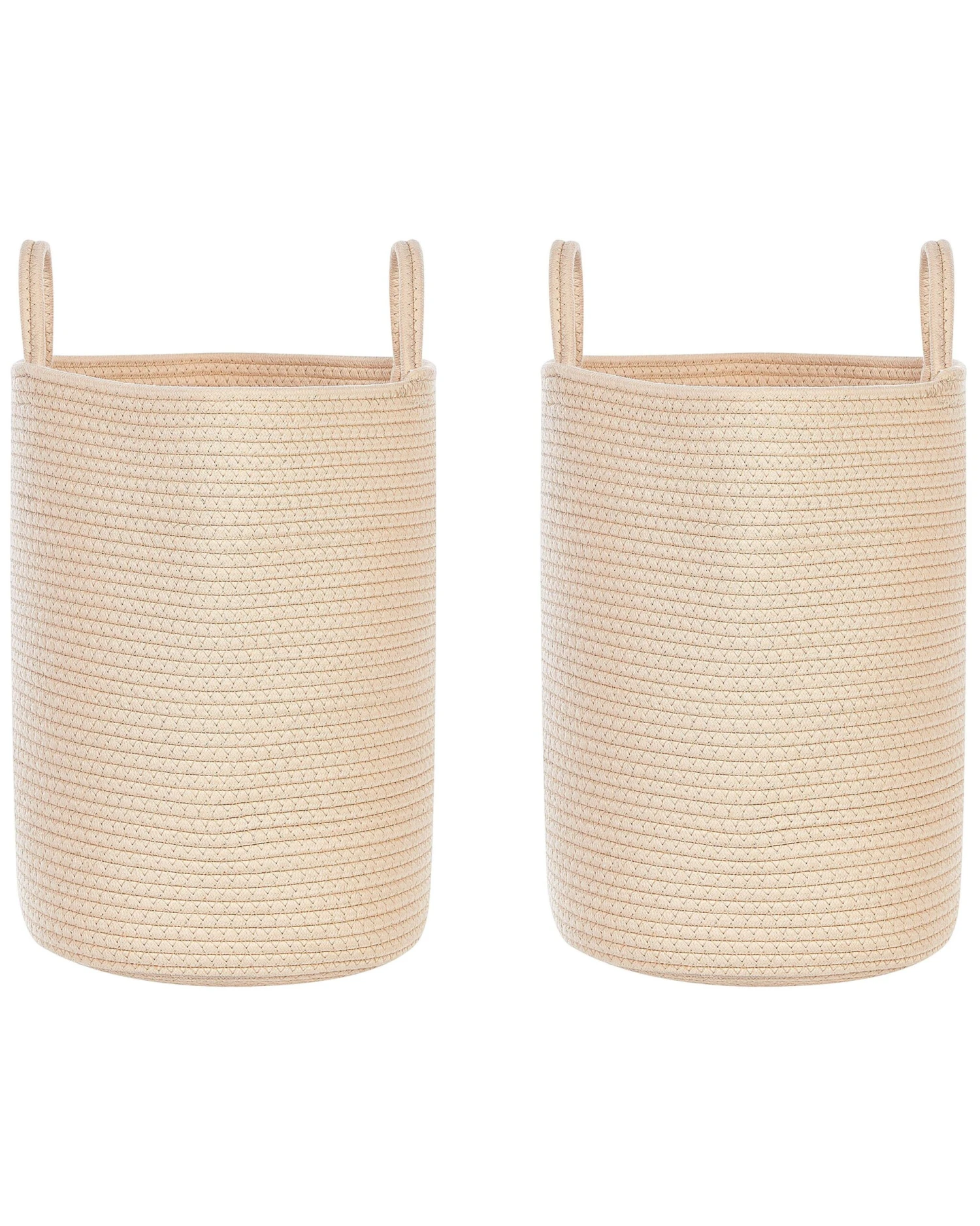 Set Of 2 Cotton Baskets Beige SARYK