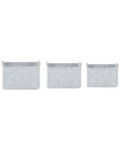 Set Of 3 Felt Baskets Grey BAYSAI