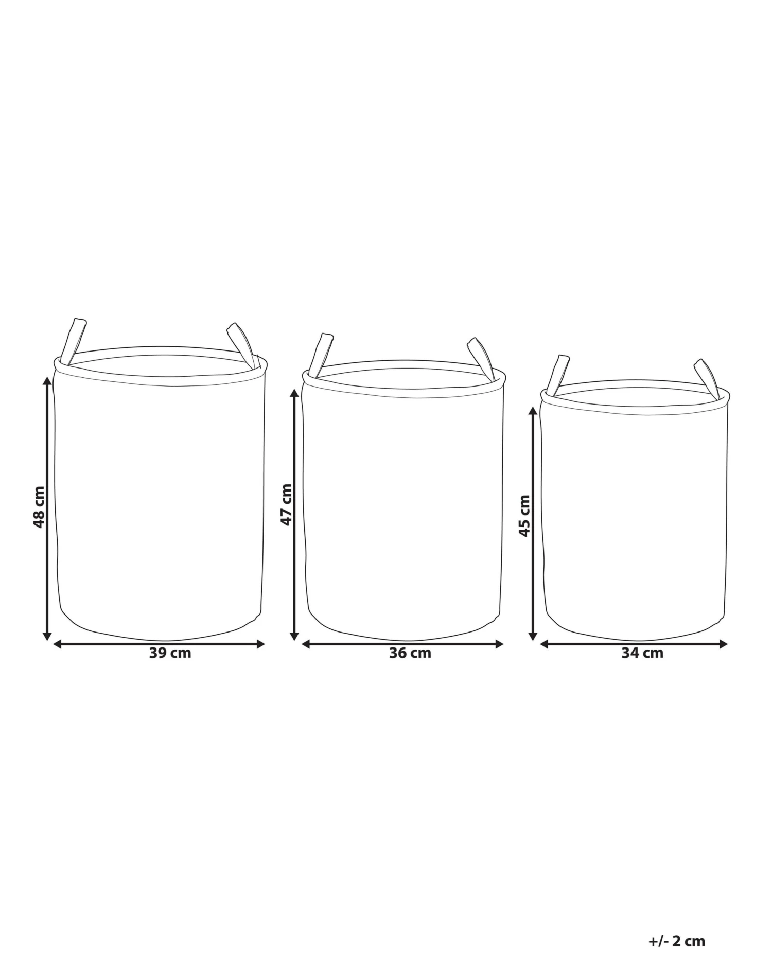 Set Of 3 Fabric Baskets Pink ARCHA - Image 9