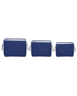 Set Of 3 Fabric Baskets Blue DARQAB