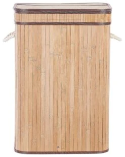Bamboo Basket With Lid Light Wood KALUTARA