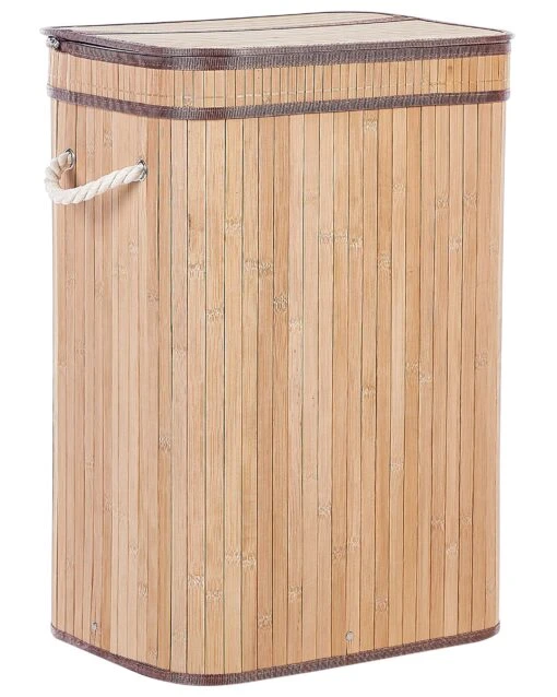 Bamboo Basket With Lid Light Wood KALUTARA - Image 3