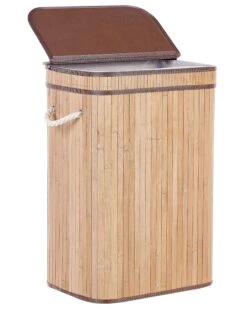 Bamboo Basket With Lid Light Wood KALUTARA -Furniture Store undef src sa picid 849893 type whitesh image