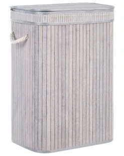 Bamboo Basket With Lid Grey KALUTARA