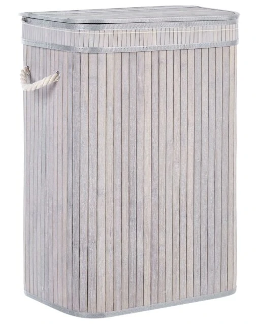 Bamboo Basket With Lid Grey KALUTARA