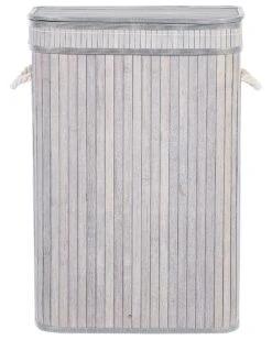 Bamboo Basket With Lid Grey KALUTARA -Furniture Store undef src sa picid 849898 type whitesh image