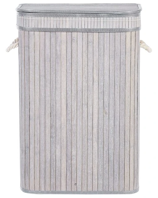 Bamboo Basket With Lid Grey KALUTARA - Image 3