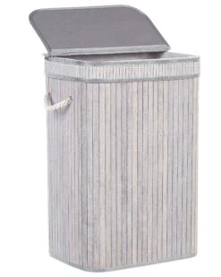 Bamboo Basket With Lid Grey KALUTARA -Furniture Store undef src sa picid 849899 type whitesh image