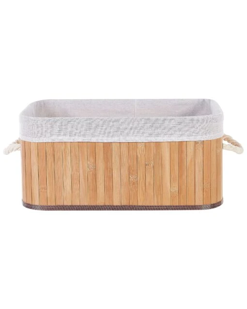 Set Of 5 Bamboo Baskets Light Wood TALPE - Image 3