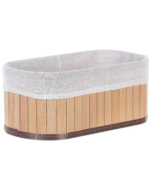 Set Of 5 Bamboo Baskets Light Wood TALPE - Image 6