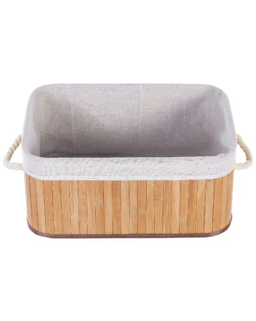 Set Of 5 Bamboo Baskets Light Wood TALPE - Image 8