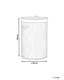 Bamboo Basket With Lid Dark Wood SANNAR -Furniture Store undef src sa picid 850088 type whitesh image