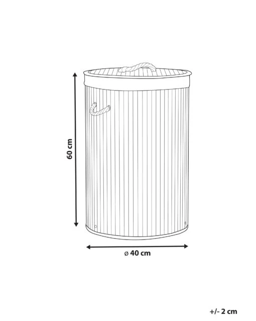 Bamboo Basket With Lid Dark Wood SANNAR - Image 6