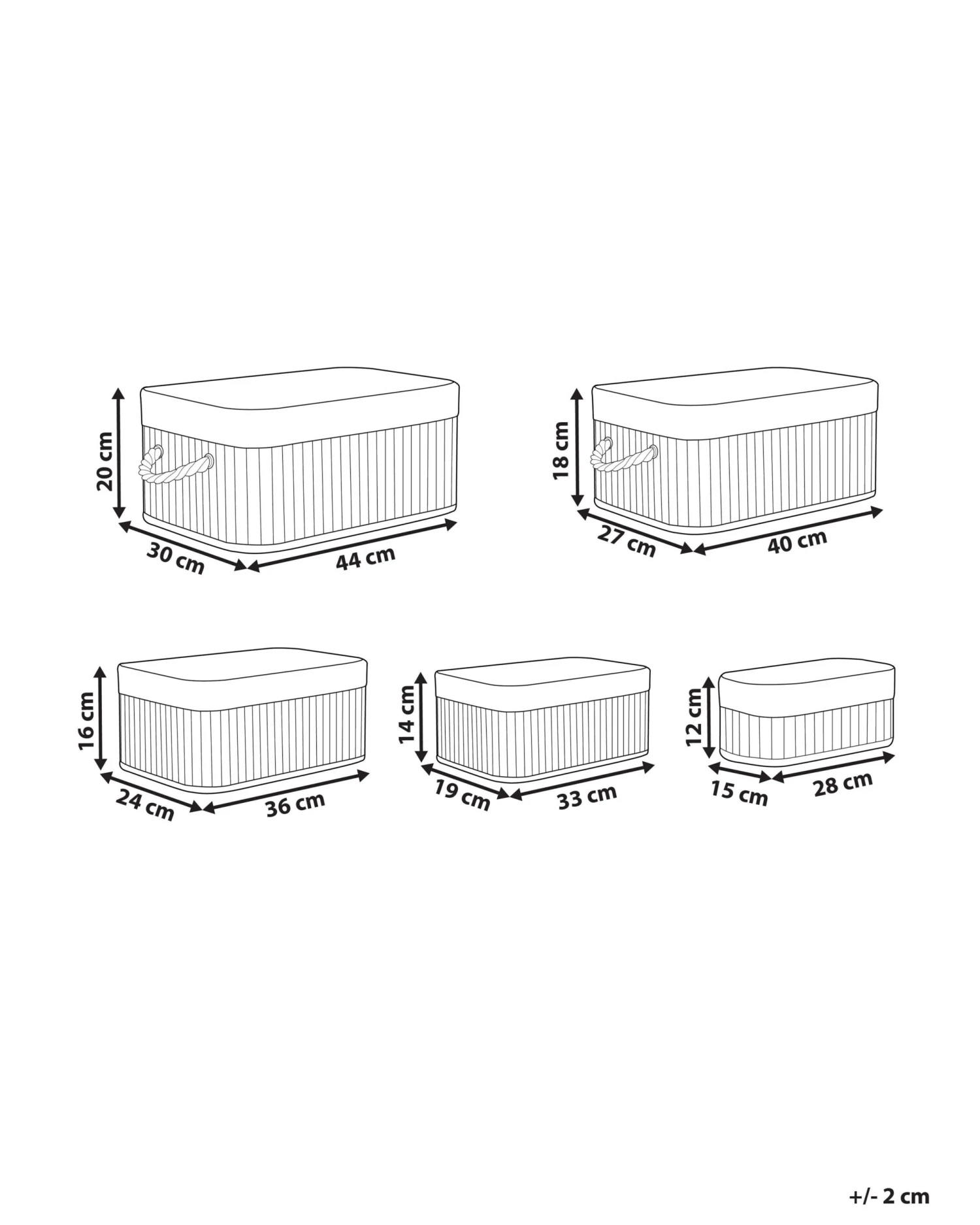 Set Of 5 Bamboo Baskets Dark Wood TALPE - Image 10