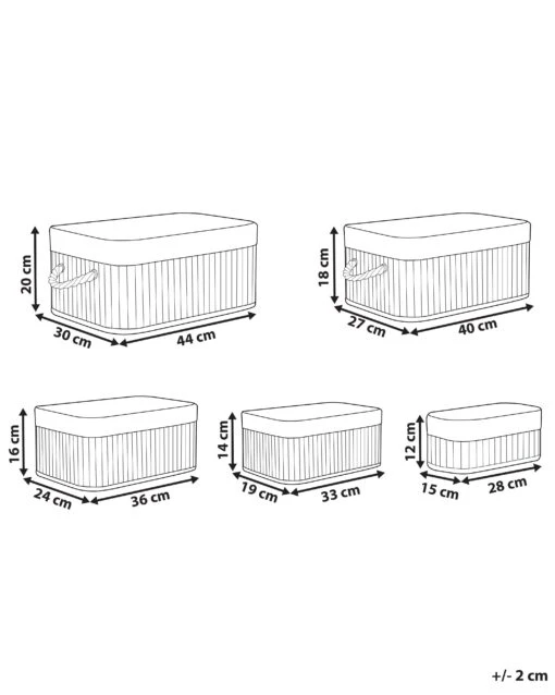 Set Of 5 Bamboo Baskets Light Wood TALPE - Image 10