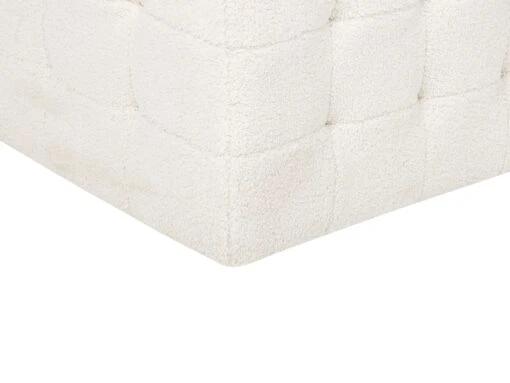 Boucle Storage Ottoman White MICHIGAN - Image 8