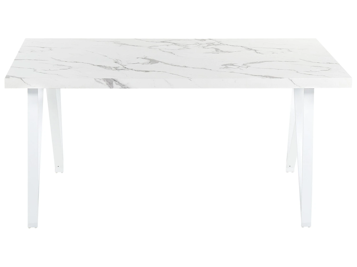 Dining Table 160 X 90 Cm Marble Effect White GRIEGER - Image 3