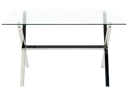 Glass Top Dining Table 130 X 70 Cm Silver FLORIN - Image 3