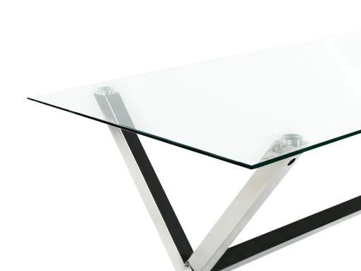Glass Top Dining Table 130 X 70 Cm Silver FLORIN - Image 4