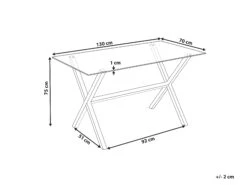 Glass Top Dining Table 130 X 70 Cm Silver FLORIN -Furniture Store undef src sa picid 850535 type whitesh image