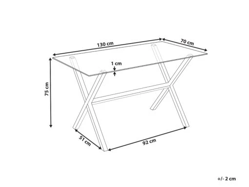 Glass Top Dining Table 130 X 70 Cm Silver FLORIN - Image 6