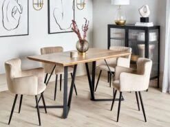 Dining Set Table With Bench Light Wood With Black UPTON -Furniture Store undef src sa picid 851033 type whitesh image