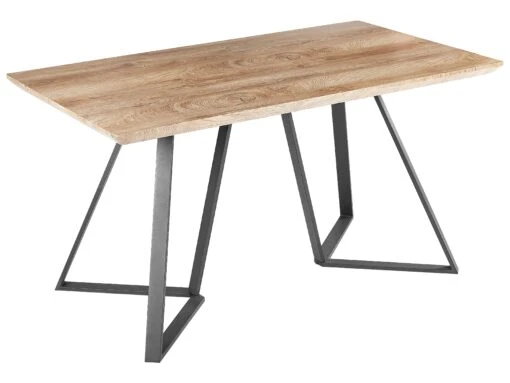 Dining Set Table With Bench Light Wood With Black UPTON - Image 4