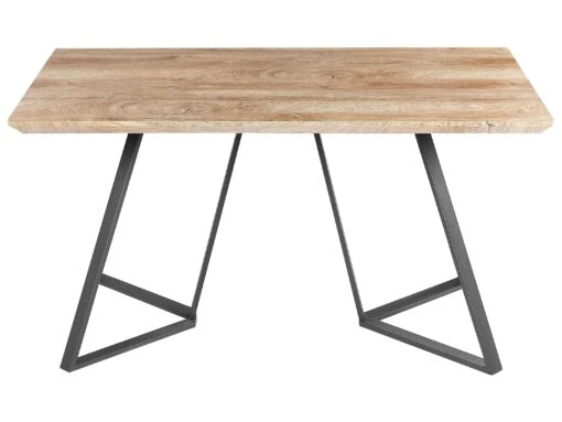 Dining Set Table With Bench Light Wood With Black UPTON - Image 5