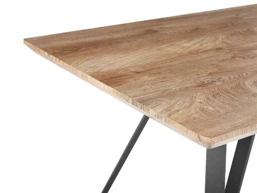 Dining Set Table With Bench Light Wood With Black UPTON - Image 6