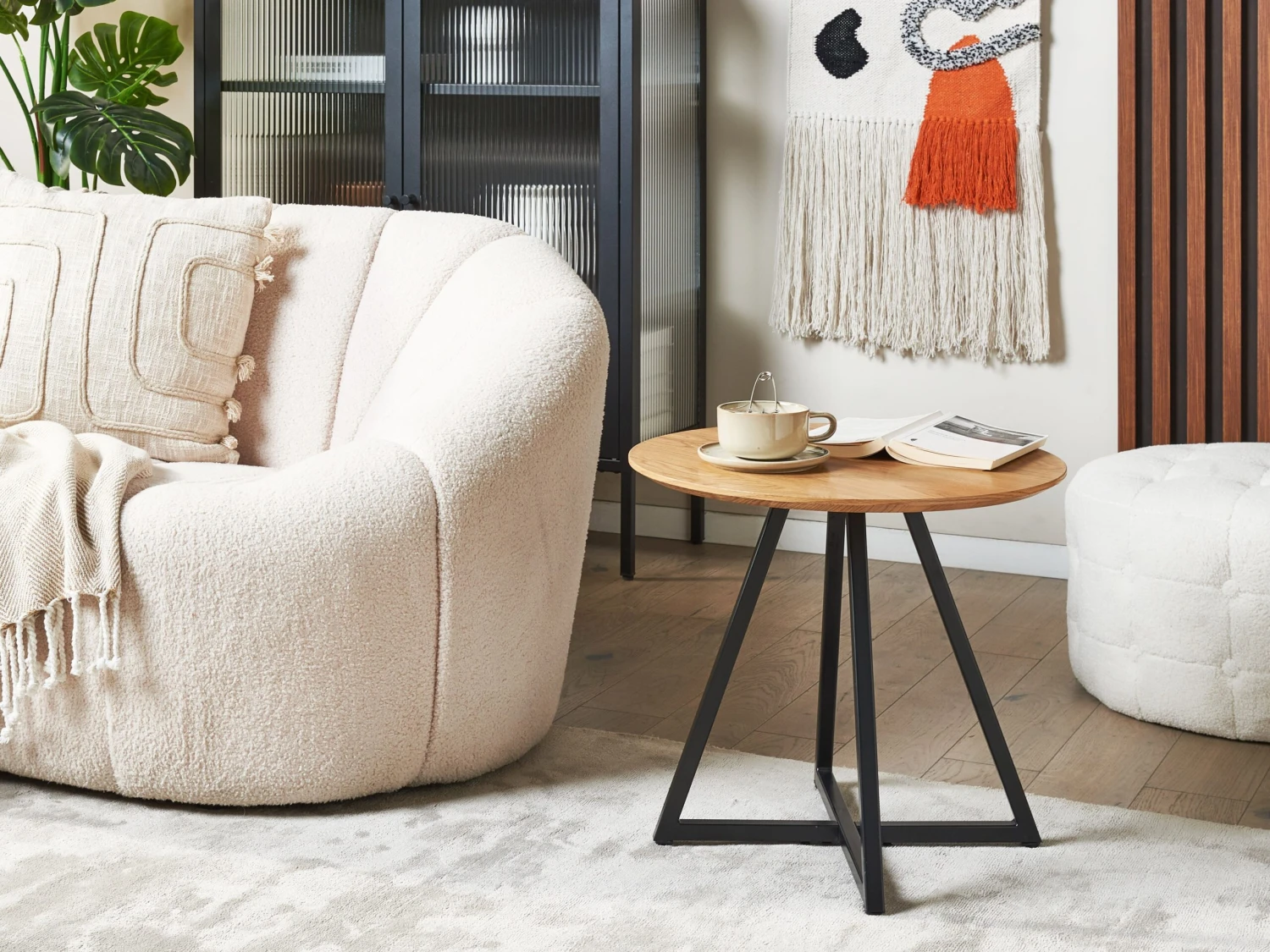 Side Table Light Wood With Black ATOKA - Image 2