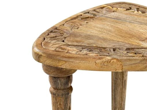 Set Of 2 Mango Wood Side Tables Light SAORA - Image 4