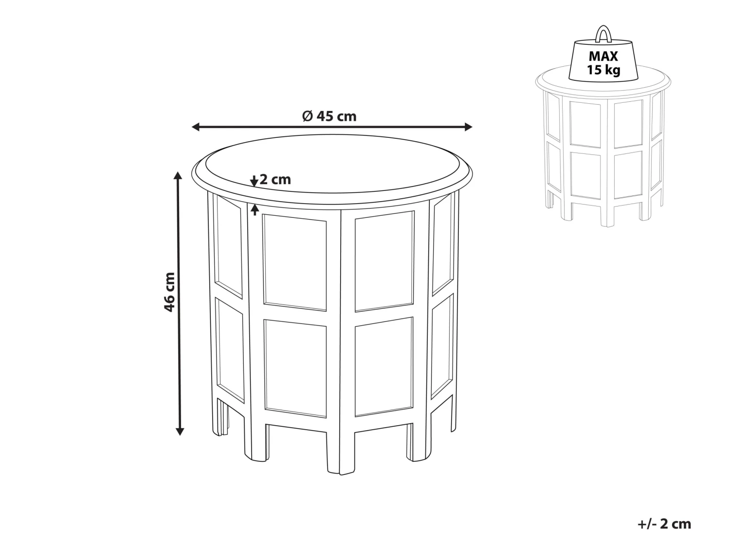Mango Wood Side Table Blue BORAI - Image 6