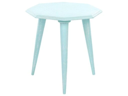 Set Of 2 Wooden Side Tables Blue KANRI - Image 3